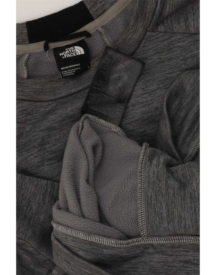 The North Face Mens Sweatshirt Jumper Large Grey Colourblock Polyester