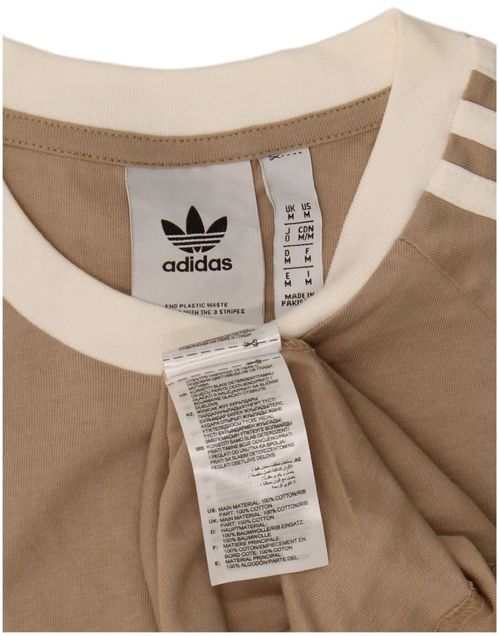 Adidas Mens T-Shirt Top Medium Beige Cotton