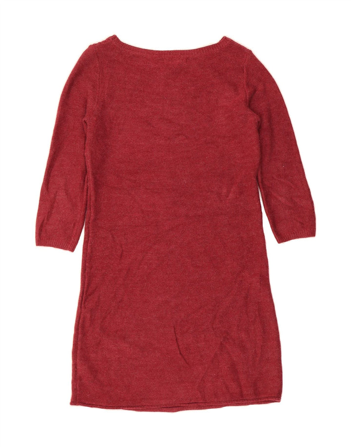 MOSSIMO Womens Long Sleeve Jumper Dress UK 14 Medium Red Acrylic Vintage Mossimo and Second-Hand Mossimo from Messina Hembry 