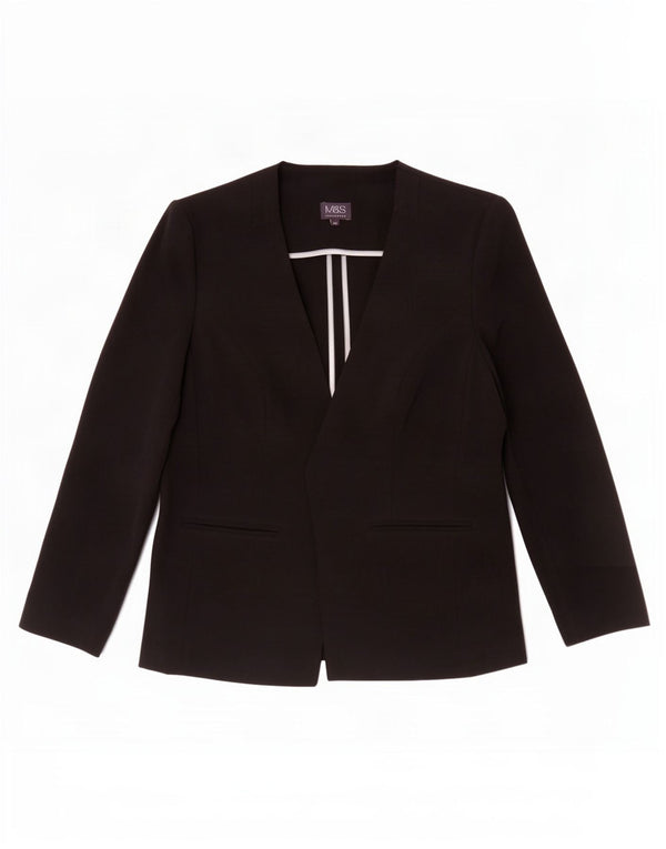 Marks & Spencer Chaqueta tipo blazer abierta para mujer UK 40 Mediana Poliéster negro
