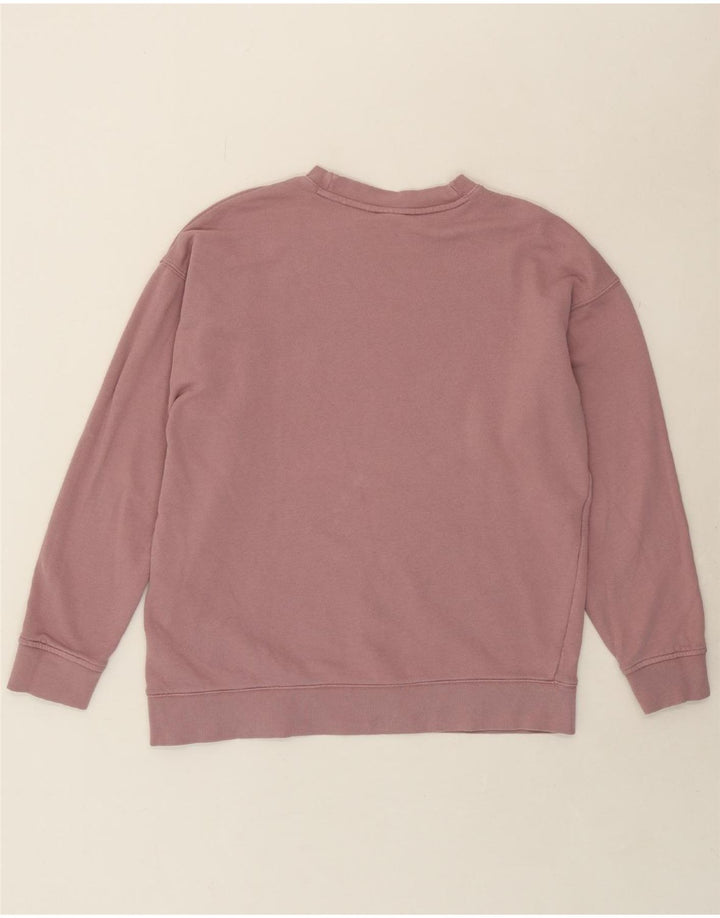 ADIDAS Womens Oversized Graphic Sweatshirt Jumper UK 14 Medium Pink Cotton Vintage Adidas and Second-Hand Adidas from Messina Hembry 