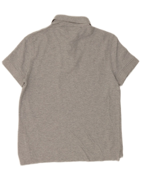 Tommy Hilfiger Mens Slim Fit Polo Shirt Medium Grey Flecked Cotton
