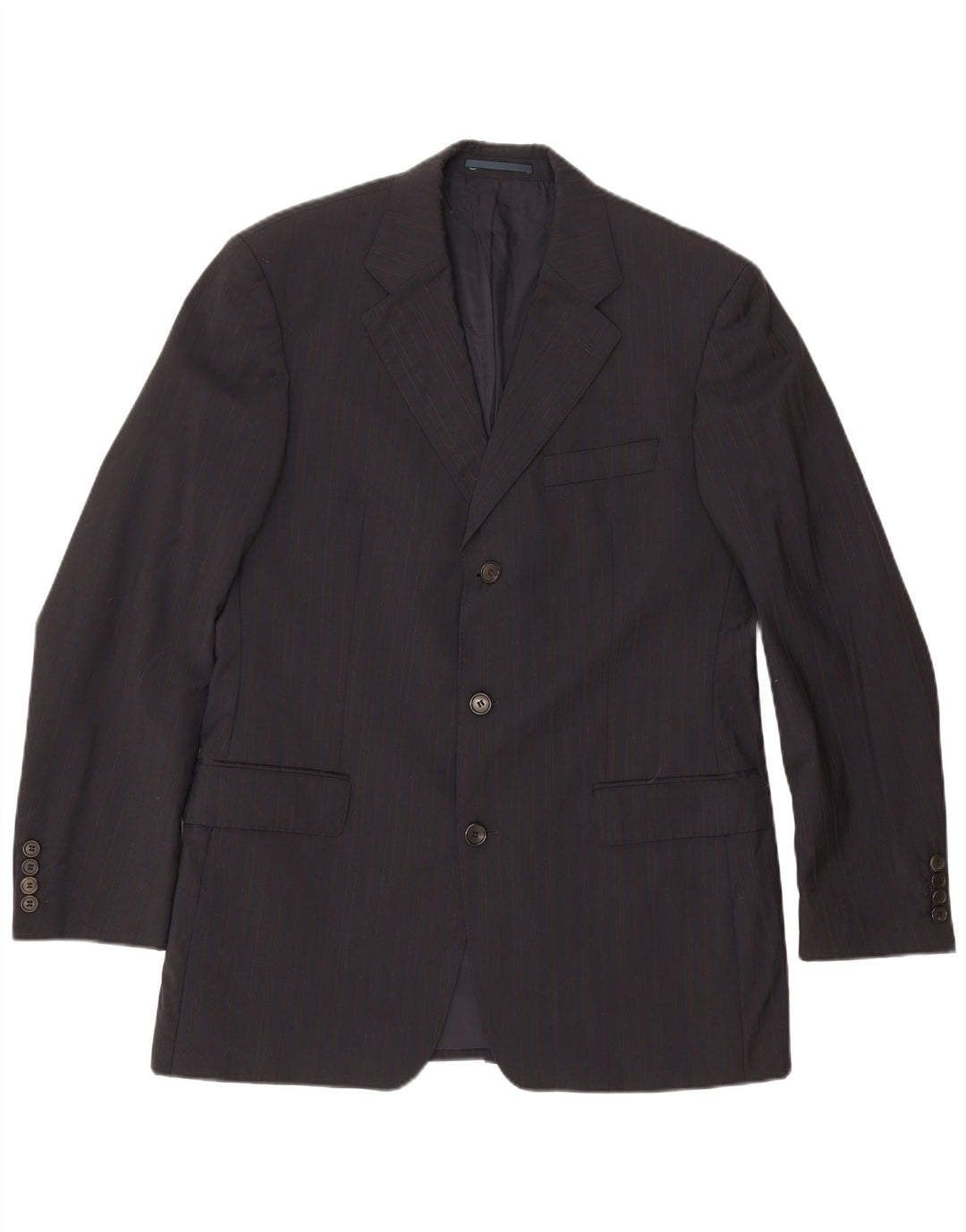 Hugo Boss Mens 3 Button Blazer Jacket IT 50 Large Navy Blue Pinstripe