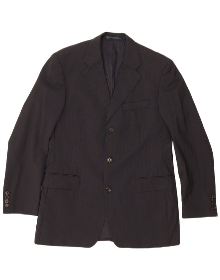 Hugo Boss Mens 3 Button Blazer Jacket IT 50 Large Navy Blue Pinstripe