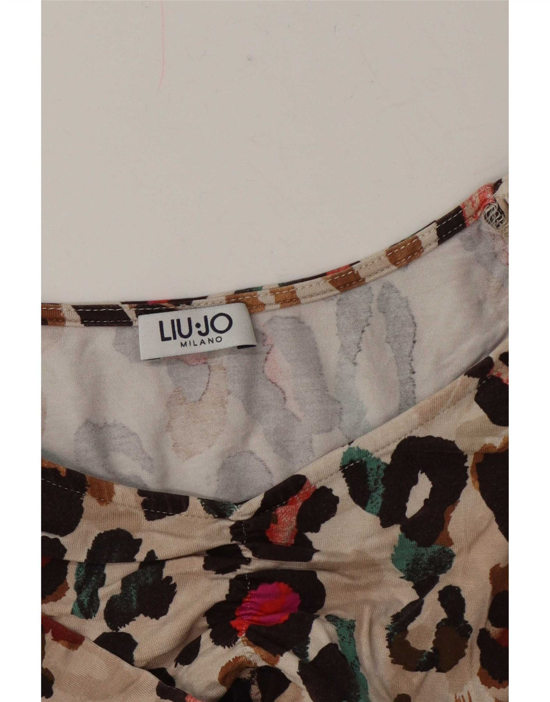Liu Jo Womens Blouse Top UK 12 Medium Beige Animal Print