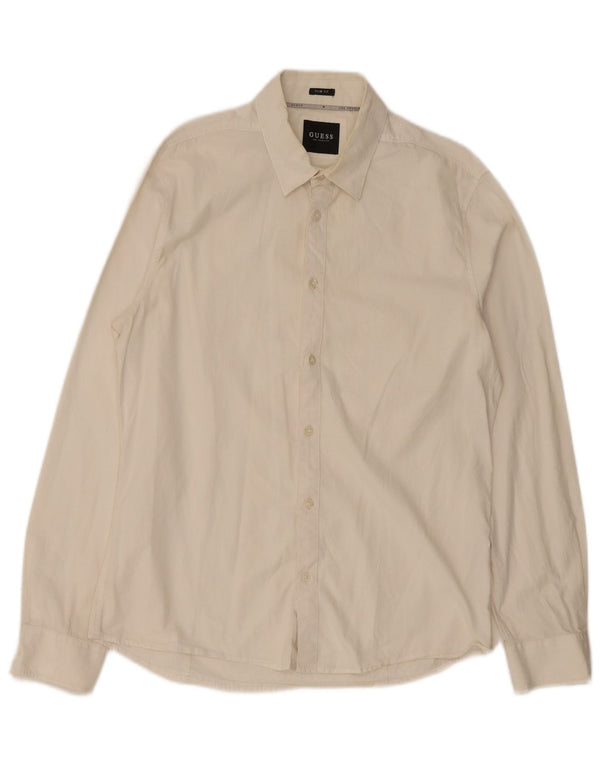 Guess Slim Fit skjorte til mænd, stor hvid