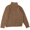Marks & Spencer Mens Zip Neck Jumper Sweater Medium Brown Acrylic