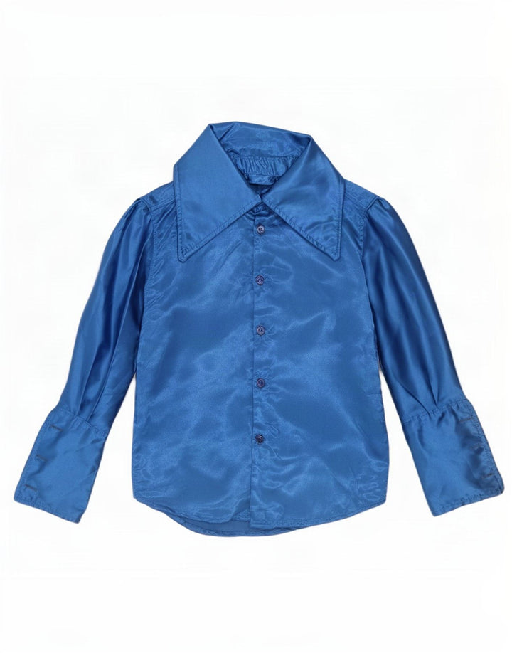 Camisa formal masculina vintage pequena azul