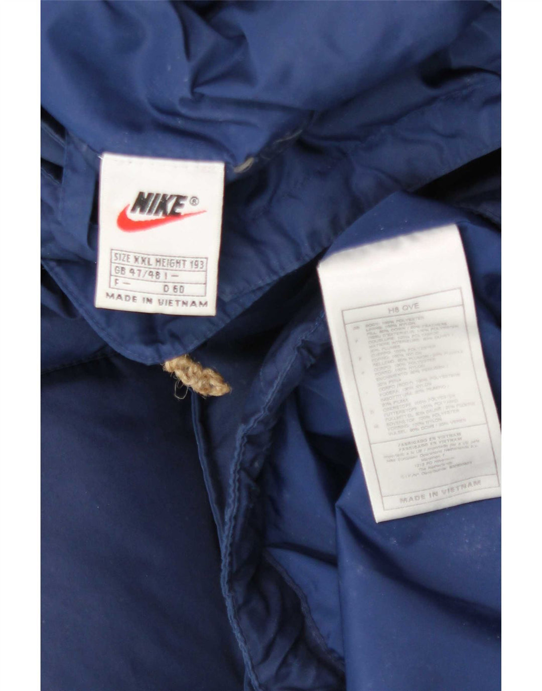 Jaqueta acolchoada masculina Nike UK 44 2XL poliéster azul marinho