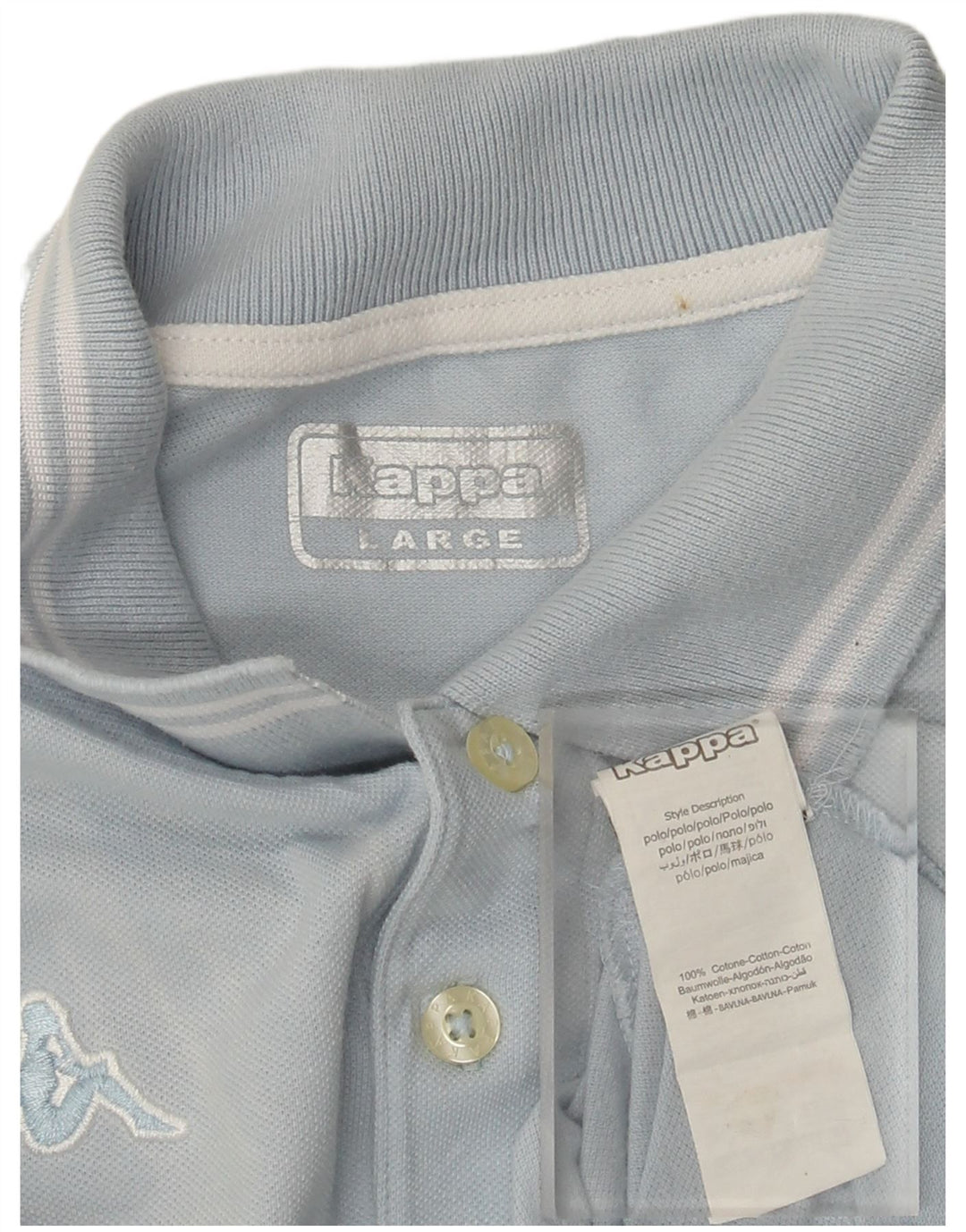 Kappa Mens Polo Shirt Large Blue Cotton