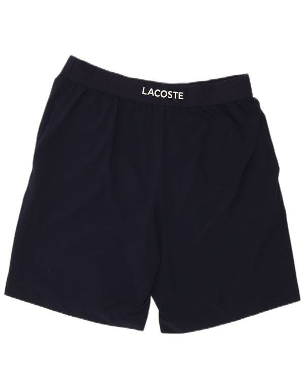Pantaloncini sportivi grafici da uomo Lacoste taglia 4 medio poliestere blu navy