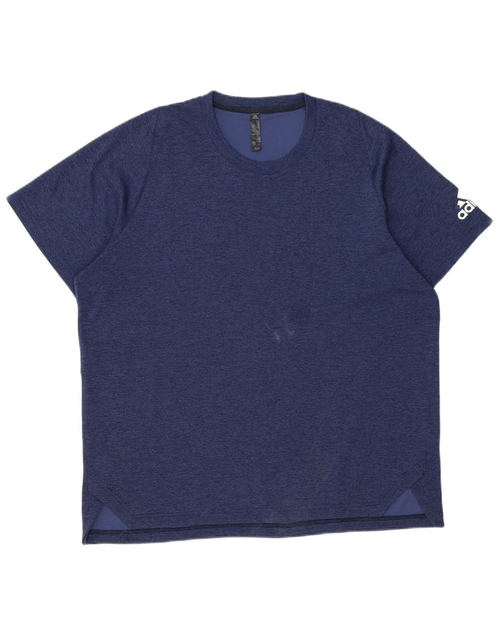 Adidas herre T-shirt top XL marineblå polyester