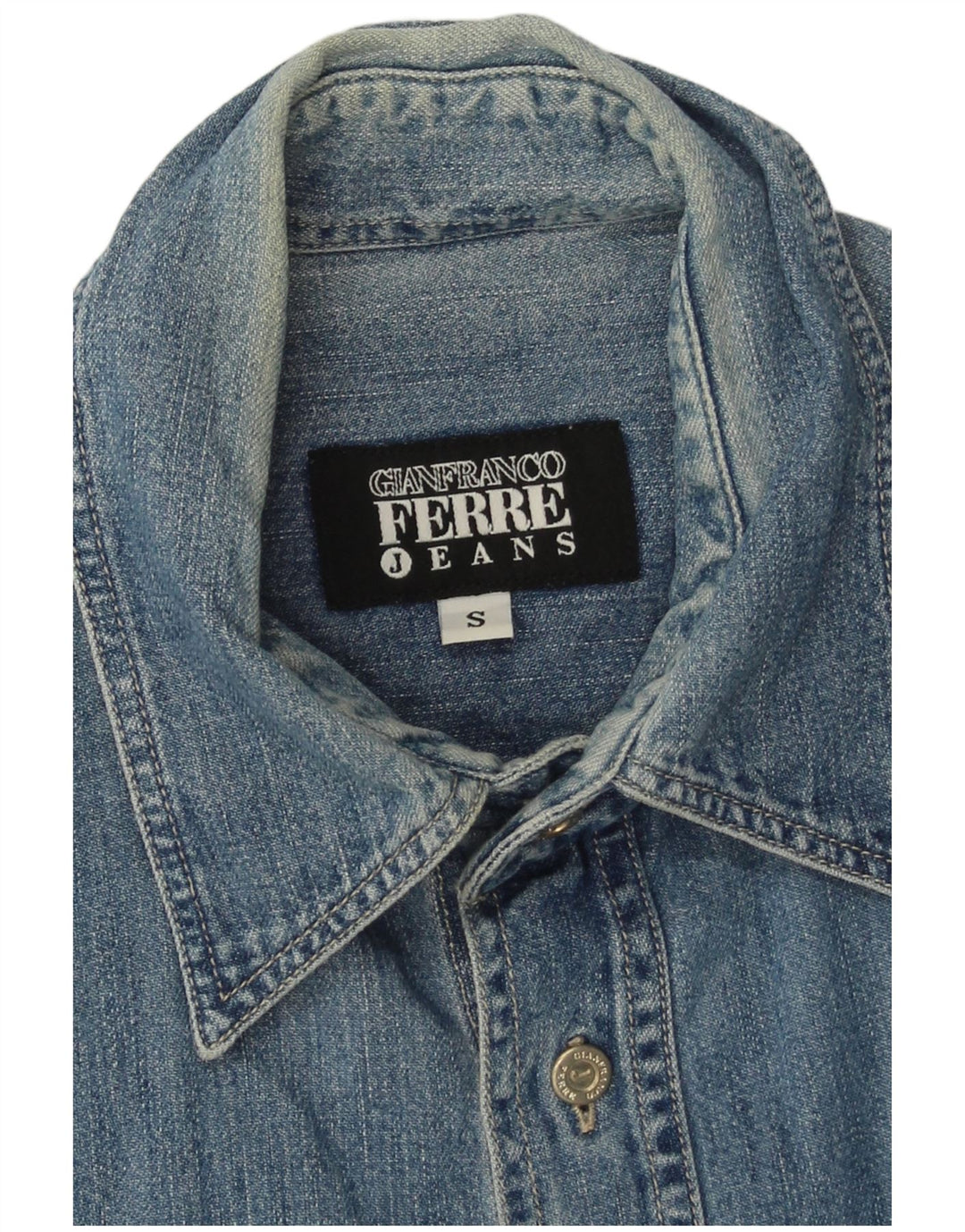Gianfranco Ferre Mens Denim Shirt Small Blue