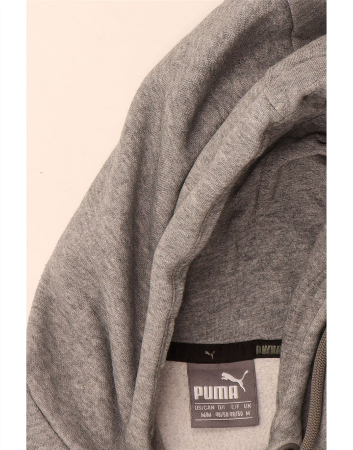 PUMA Mens Graphic Hoodie Jumper Medium Grey Cotton