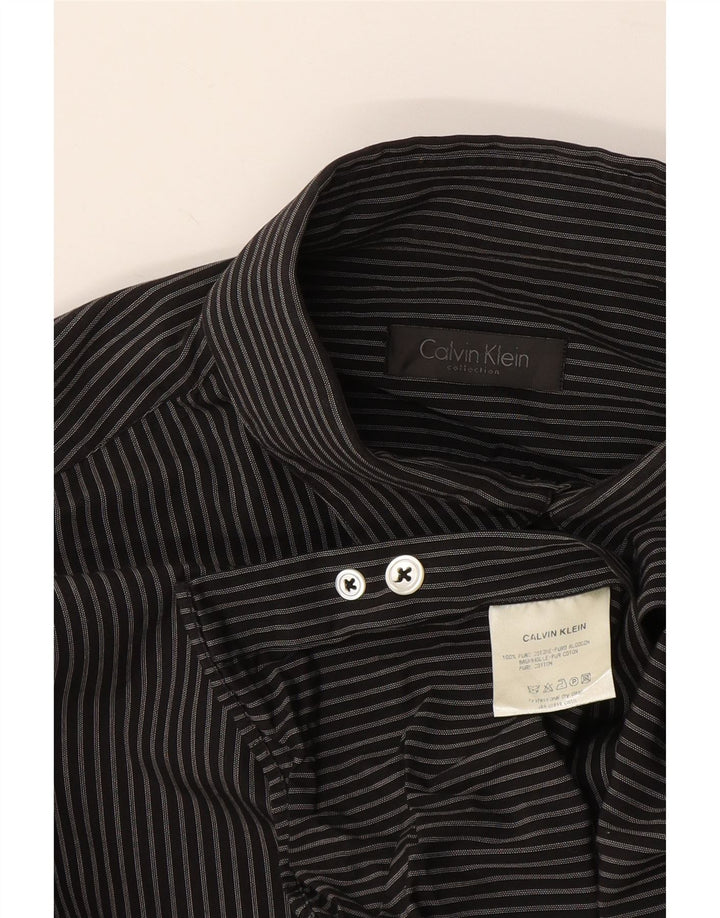 Calvin Klein herreskjorte medium sort nålestribet bomuld