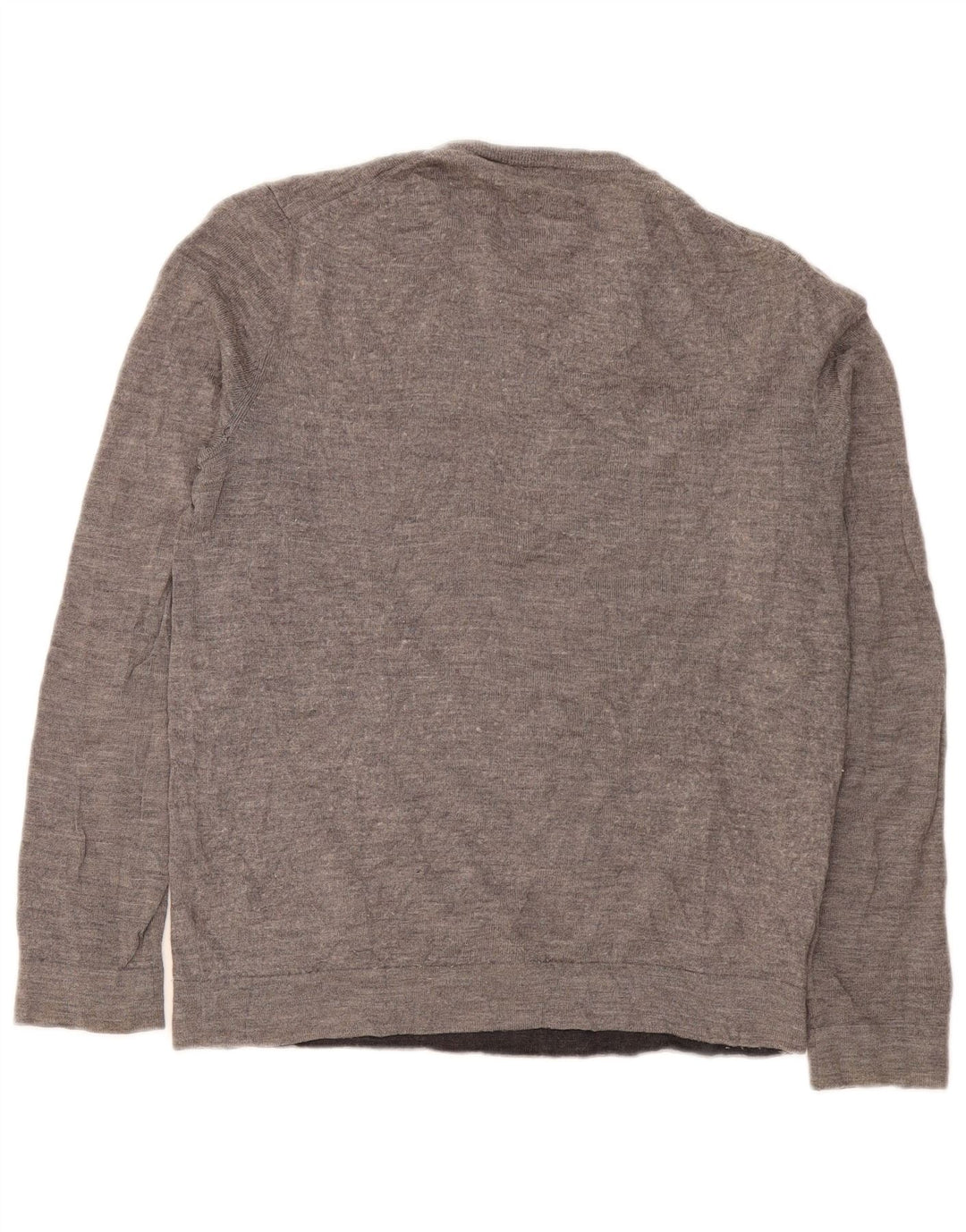 Calvin Klein Herren-Pullover mit Rundhalsausschnitt, Mittelgrau gefleckte Merinowolle