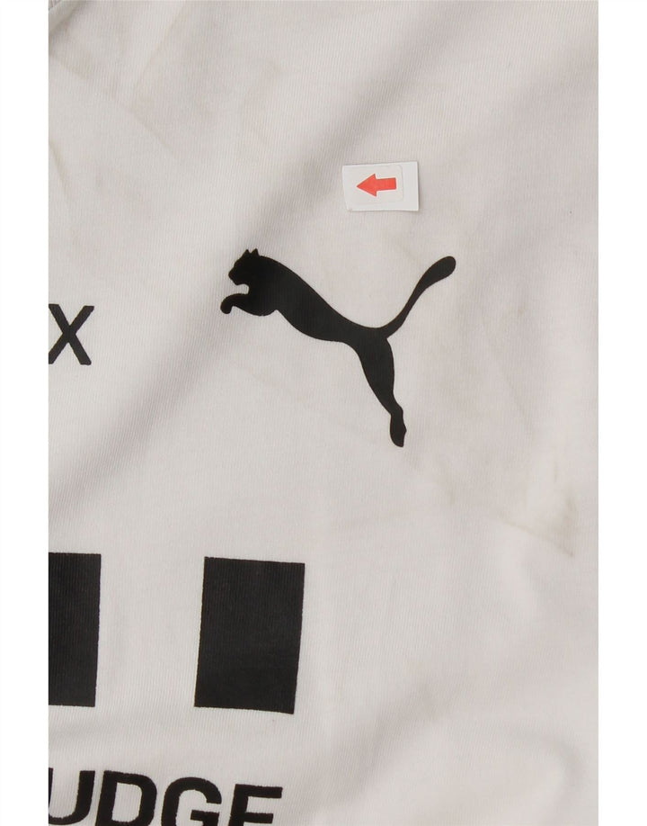 Puma Mens Graphic T-Shirt Top Medium White Cotton