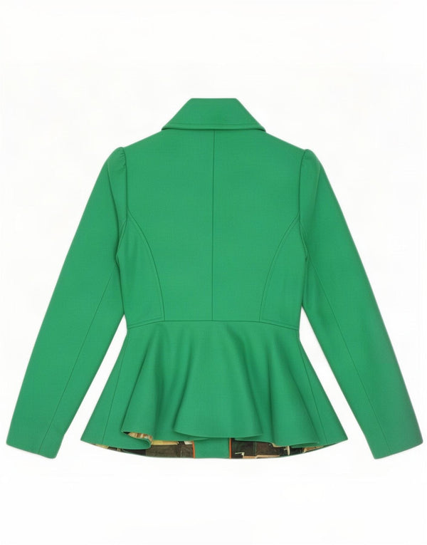 Jaqueta blazer feminina Ted Baker tamanho 0 2XS lã verde