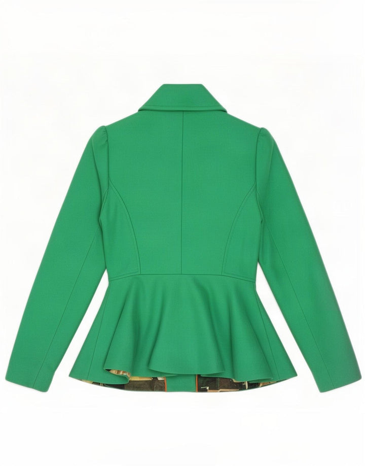 Jaqueta blazer feminina Ted Baker tamanho 0 2XS lã verde
