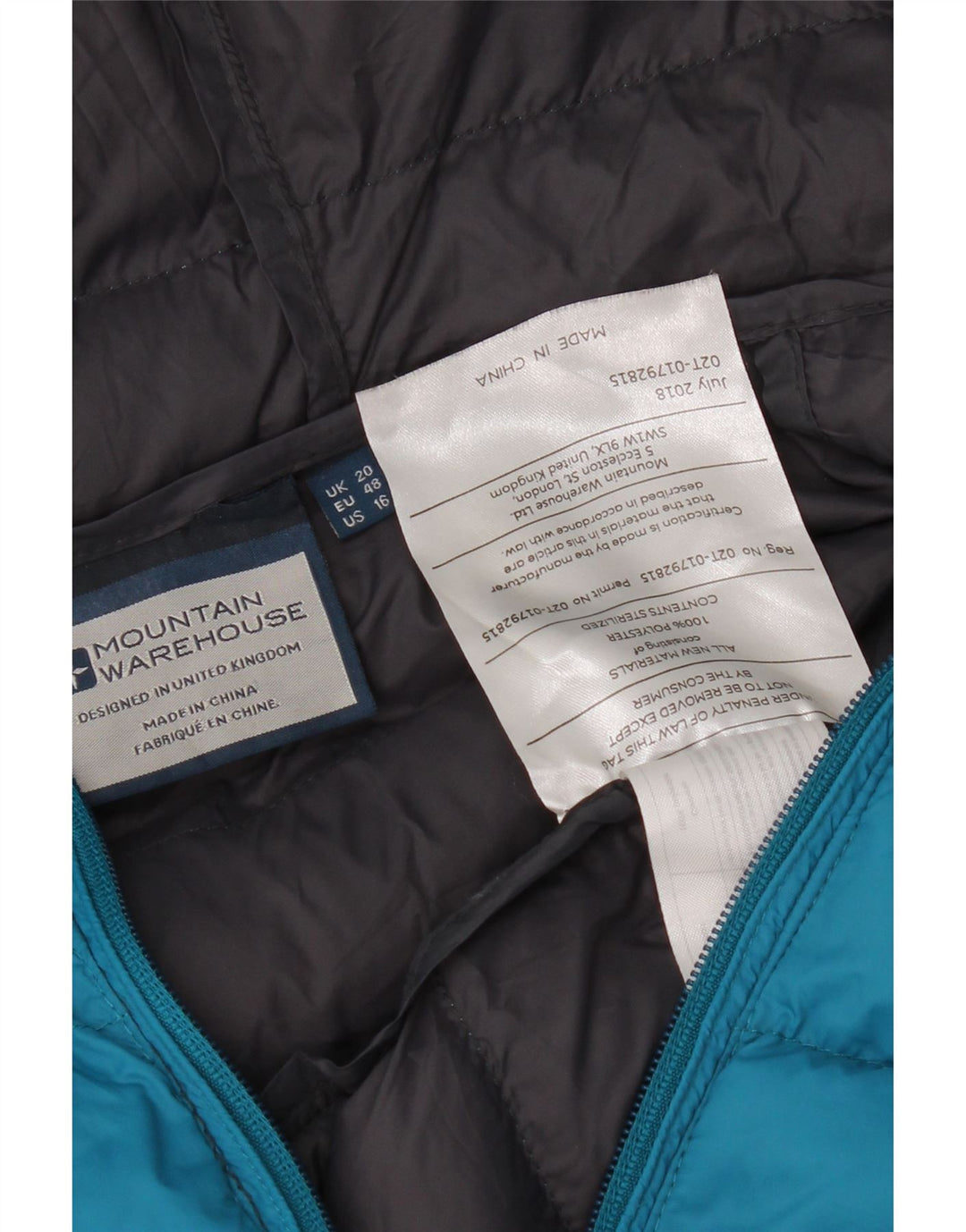 Mountain Warehouse Womens Hooded Padded Coat UK 20 2XL Blue Polyester