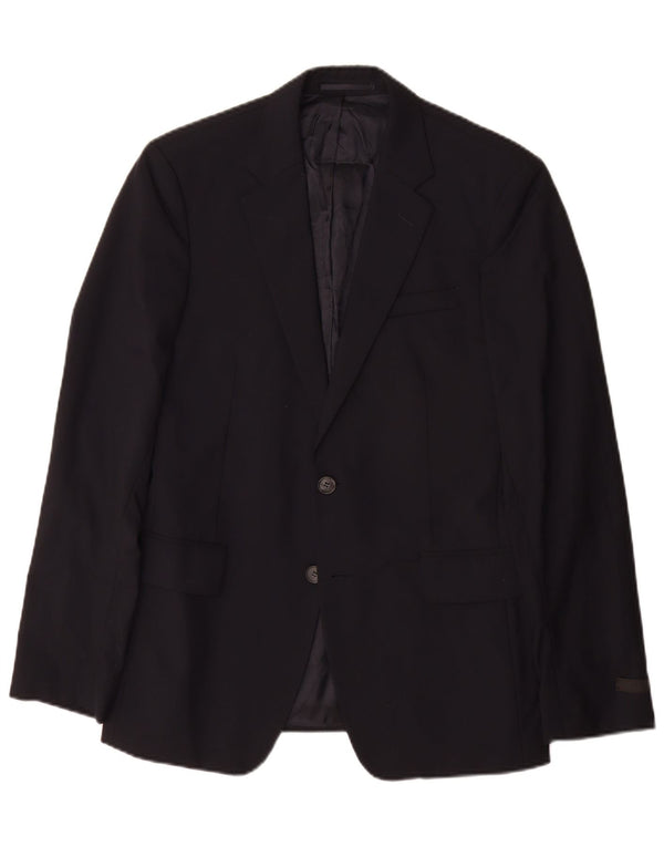 Giacca blazer da uomo a 2 bottoni Prada IT 48 media in lana blu navy