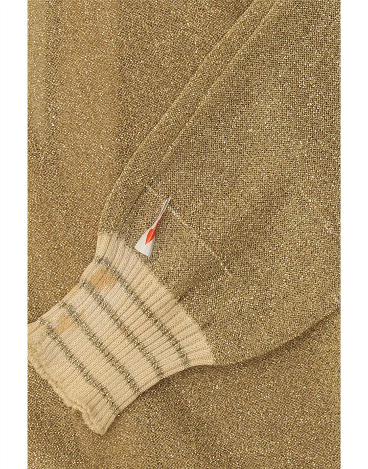 La Perla Womens Cardigan Sweater UK 12 Medium Gold Flecked