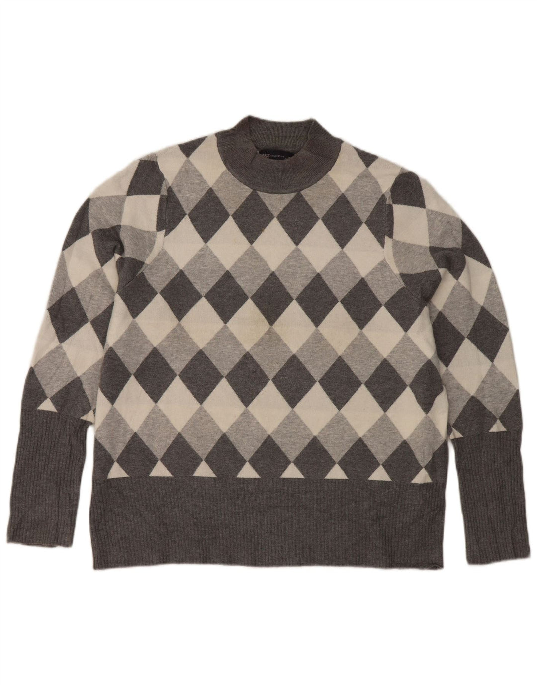 Marks & Spencer Womens Turtle Neck Jumper Sweater UK 22 3XL Grey