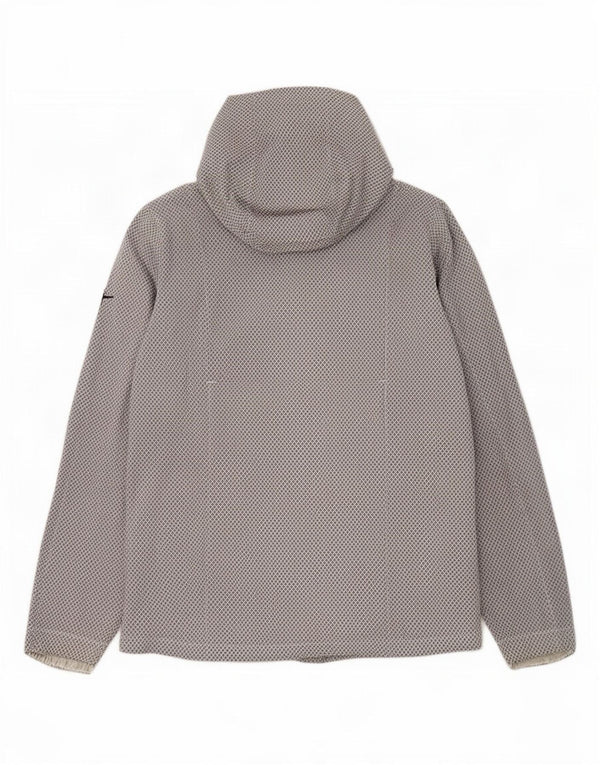 Nike Regnjakke med hætte til mænd UK 38 Medium Grå Geometrisk Nylon