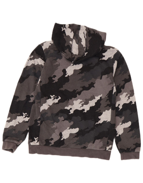 Adidas Boys Graphic Hoodie Jumper 11-12 Years Grey Camouflage Cotton