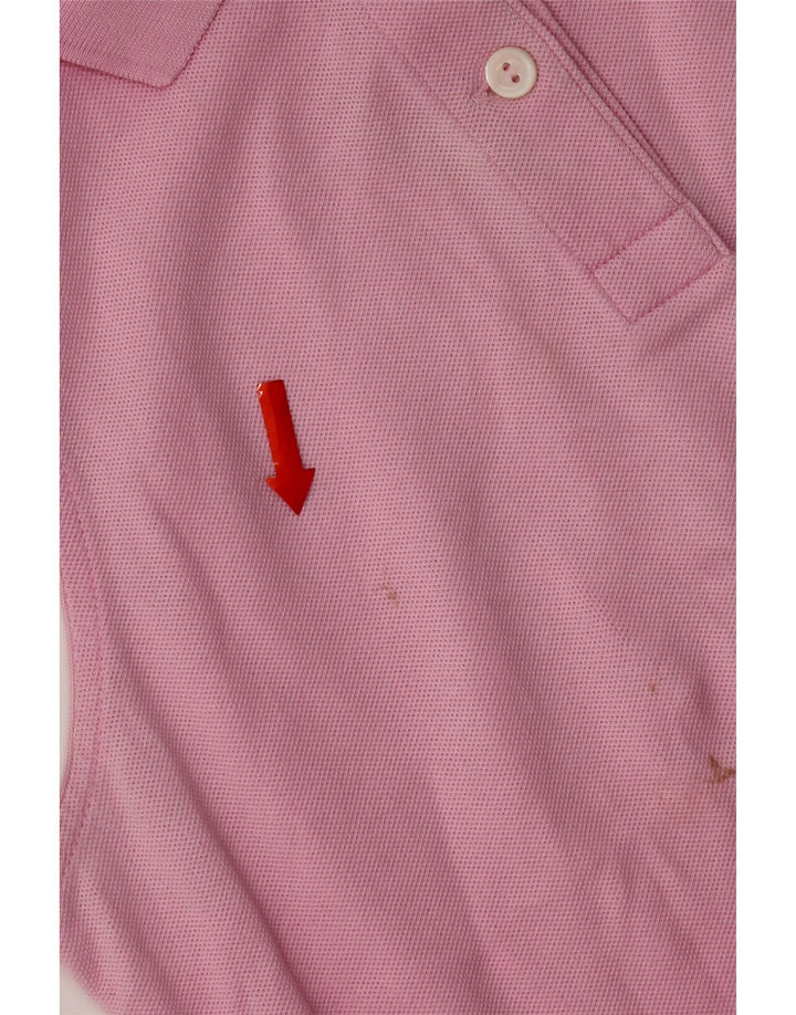 Lacoste Womens Sleeveless Polo Shirt Size 40 Medium Pink Cotton