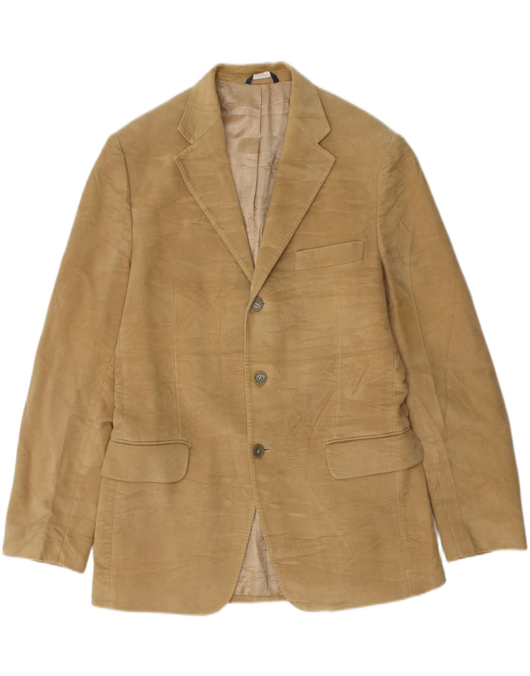 Boggi Mens 3 Button Blazer Jacket IT 50 Large Beige Cotton