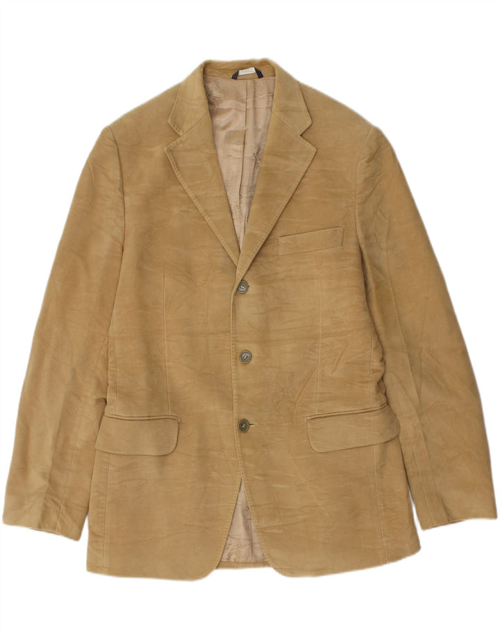 Boggi Mens 3 Button Blazer Jacket IT 50 Large Beige Cotton
