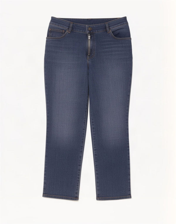 Lee Womens Mid Rise Relaxed Fit Straight Jeans US 14 XL W34 L28 Blue Cotton