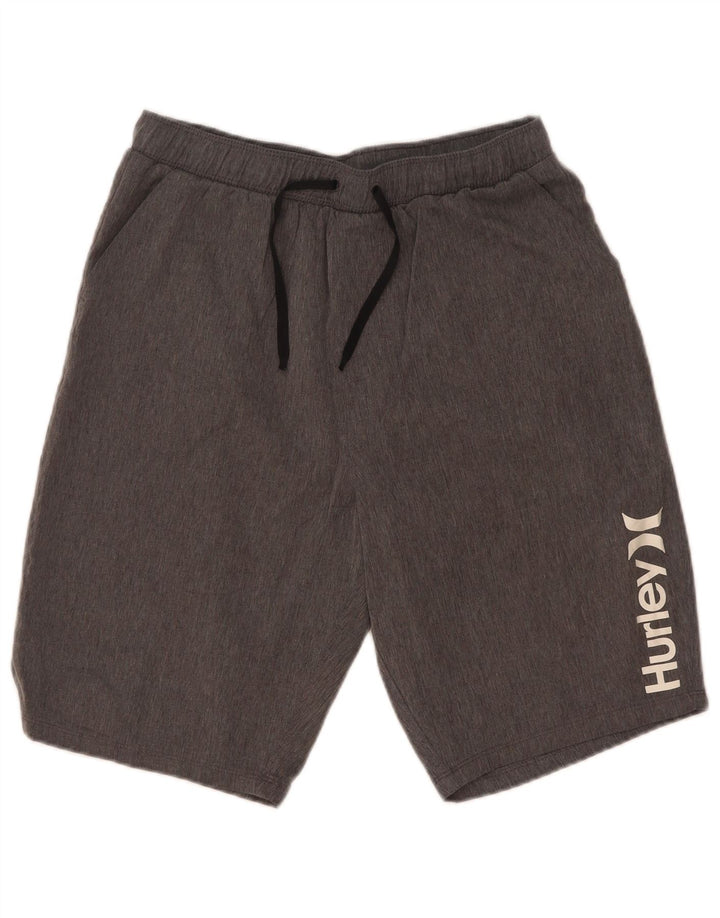 Hurley Mens Graphic Sport Shorts Small  Grey Flecked Polyester