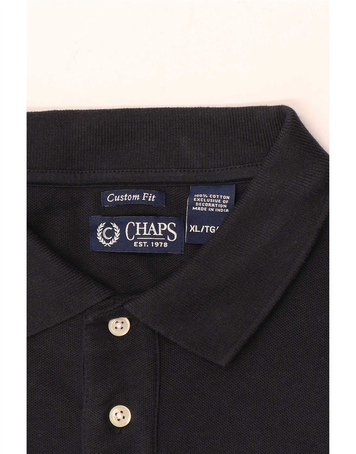 Chaps Mens Custom Fit Polo Shirt XL Navy Blue Cotton