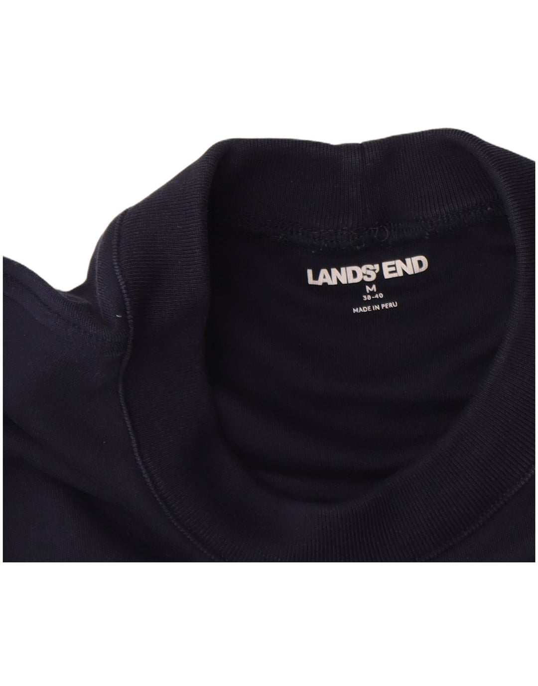 Lands End Mens Top Long Sleeve UK 38/40 Medium Navy Blue