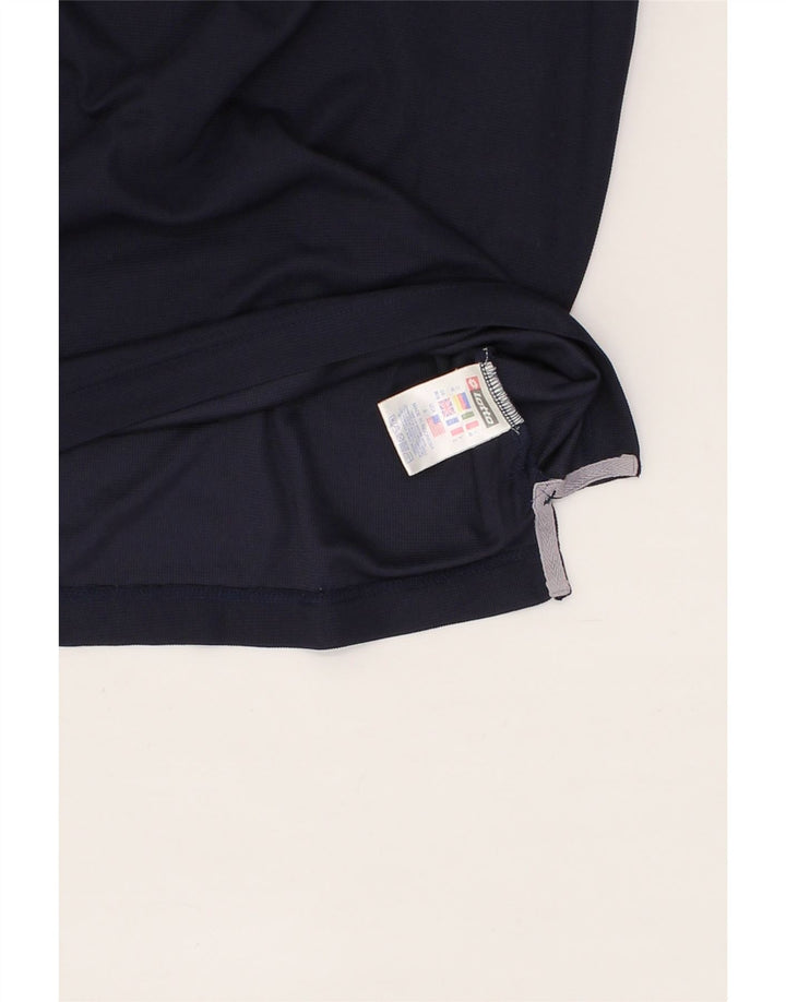 LOTTO Mens Polo Shirt UK 36/38 Small Navy Blue Polyester Vintage Lotto and Second-Hand Lotto from Messina Hembry 