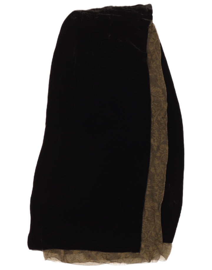 Aspesi Womens Maxi Wrap Skirt IT 42 Medium W26 Black Paisley Viscose