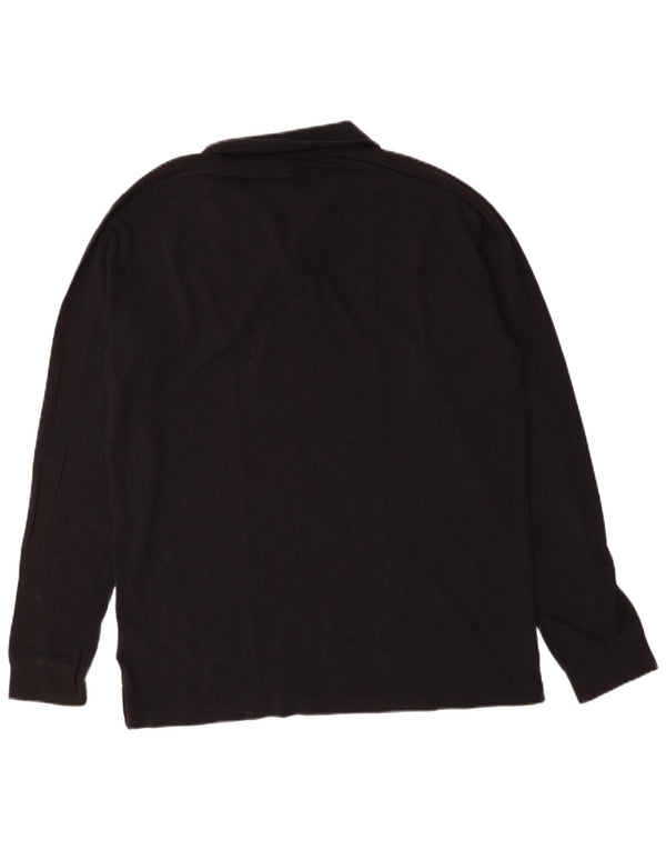 Reebok Mens Long Sleeve Polo Shirt XL Black Cotton