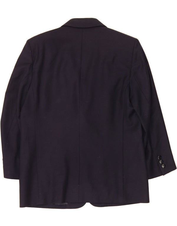 HERNO DONNA Womens 2 Button Blazer Jacket IT 48 XL Navy Blue Wool