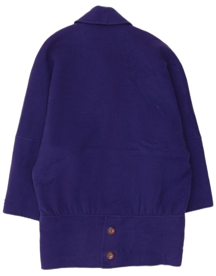 Vintage Womens Oversized Double Breasted Coat IT 42 Medium Purple Wool