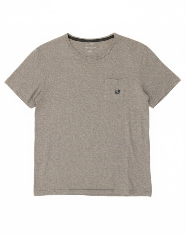 T-shirt da donna Chaps Top in cotone grigio medio