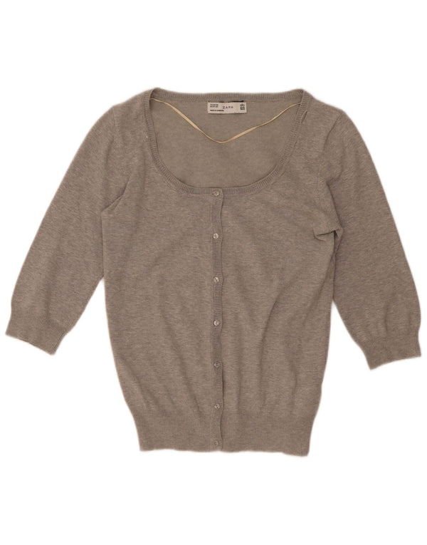 Pulover cardigan Zara pentru femei cu mâneci 3/4 Marea Britanie 18 XL, gri pete