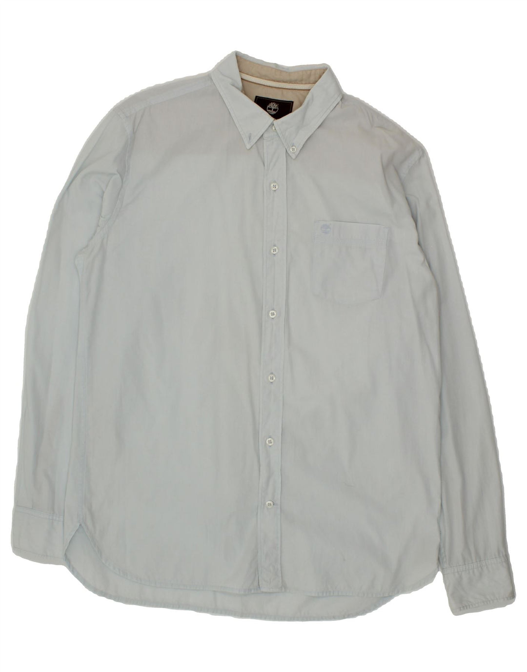 TIMBERLAND Mens Slim Fit Shirt Large Blue Cotton Vintage Timberland and Second-Hand Timberland from Messina Hembry 