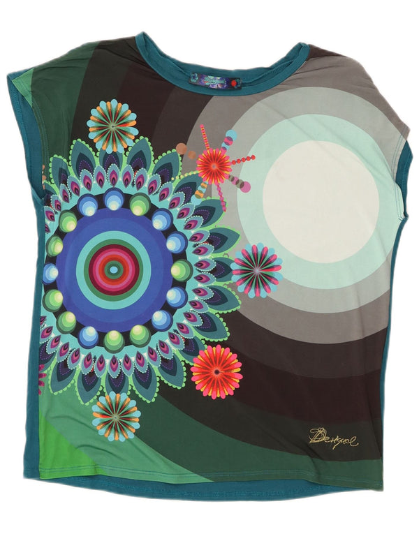 Desigual Womens Graphic T-Shirt Top UK 14 Medium Multicoloured