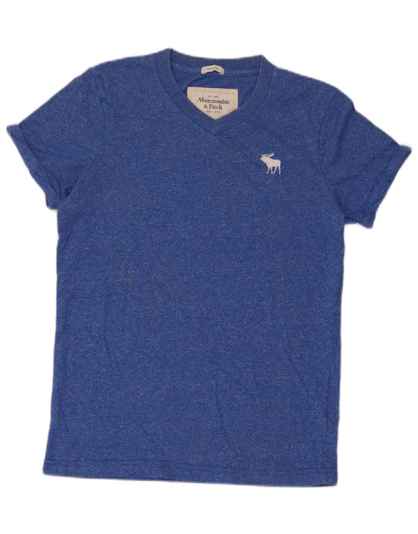 Abercrombie & Fitch T-shirt Muscle Fit pour hommes, petit coton moucheté bleu