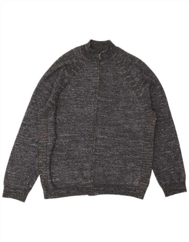 MARKS & SPENCER Mens Cardigan Sweater XL Grey Flecked Polyester