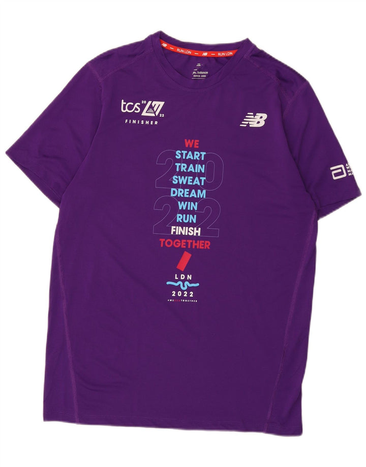 NEW BALANCE Herren Grafik-T-Shirt-Oberteil aus mittelviolettem Polyester