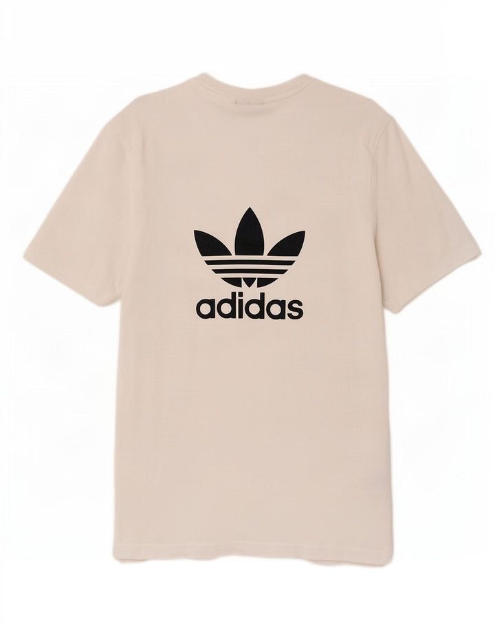 Adidas T-shirt graphique pour homme en coton blanc moyen