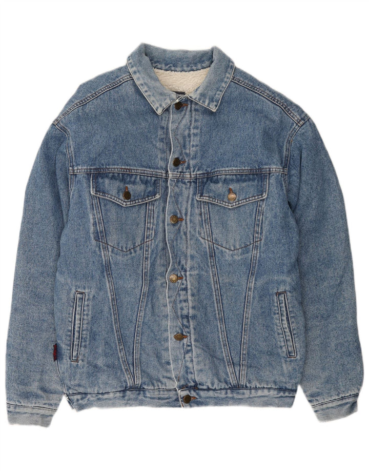 Vintage Herren Denim Sherpa Jacke UK 40 Groß Blau